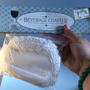 Vintage Style Lace Stemware Coasters – Set of 6